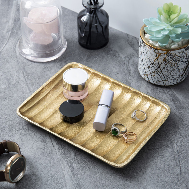 Mercer41 Ahnna Aluminum Bathroom Vanity Jewelry Tray | Wayfair